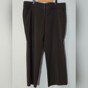 MXM Brown Textured Wide Leg 16 Pants High Waisted Quiet Luxury Trousers